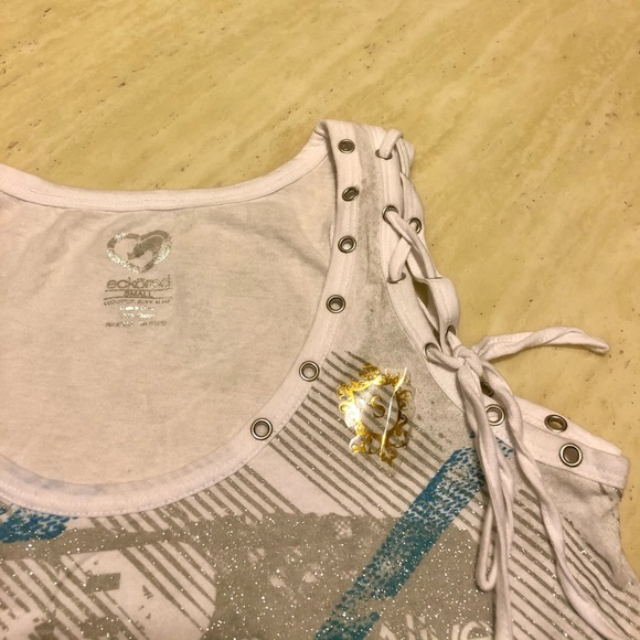 New EckoRed White Logo Printed Tank Top S - Picture 3 of 5